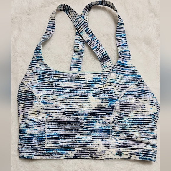 LIKE NEW Lululemon Pure Practice Bra Blurry Belle Multi / Sea Mist - Picture 6 of 16